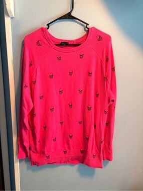 Torrid Neon Pink Skull Crewneck Sweatshirt